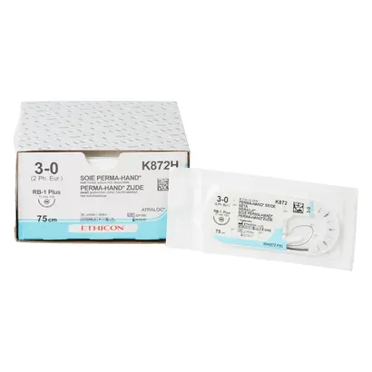 Johnson & Johnson International PH-Seide schwarz 75cm 3-0 RB1 PLUS gefl.Stärke 2 Pa 36