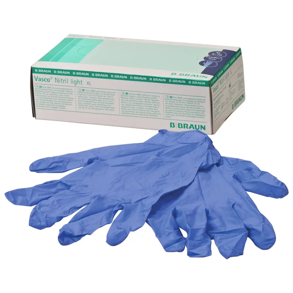 B. Braun Vasco® Nitril light - Packung 90 Stück puderfrei, blau, XL