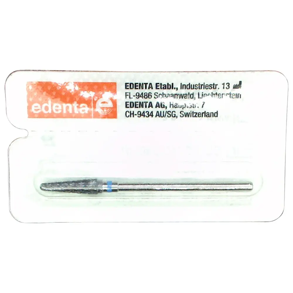 Edenta Volcano Fräser Schliff 10 - Stück Kreuzverzahnung, blau standard, HP, Figur 194, 14 mm, ISO 040