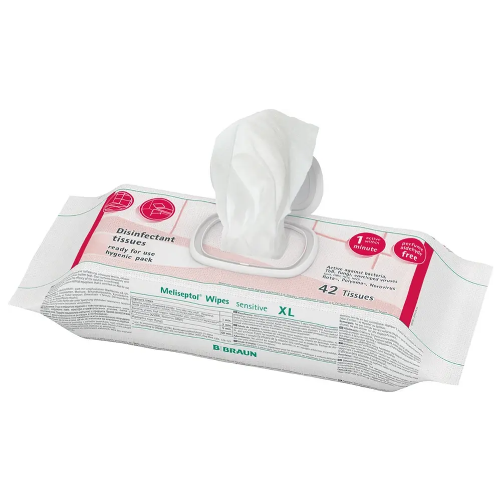 B. Braun Meliseptol® Wipes sensitive - Flowpack 42 Stück XL 24 x 30 cm