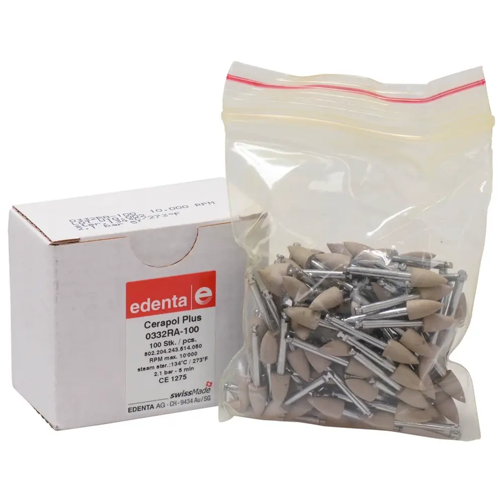 Edenta CeraPol Plus - Packung 100 Stück grau, RA, Figur 243, 10 mm, ISO 050