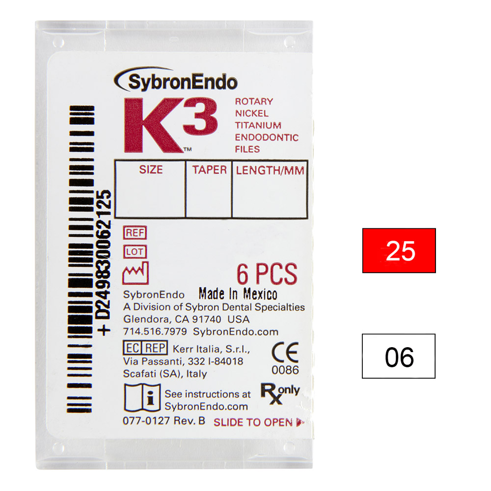 K3 NiTi-Files .06 Gr.25 30mm 6St