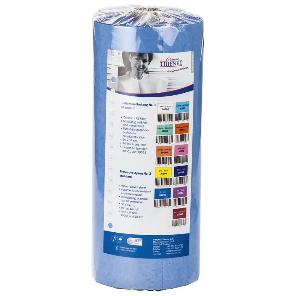 THIENEL Dental Patientenumhang Nr. 3 - Rolle 80 Stück blau, 60 x 54 cm