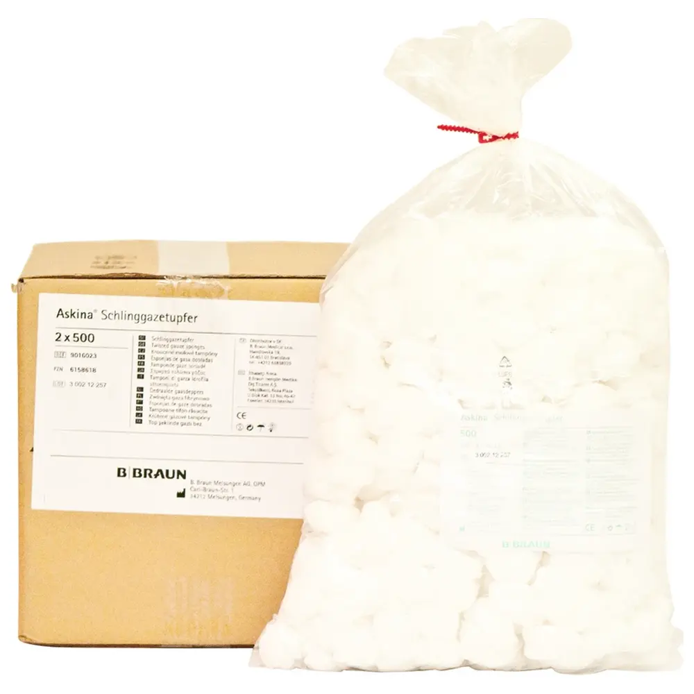 B. Braun Askina® Schlinggazetupfer - Packung 2 x 500 Stück unsteril, Pflaume
