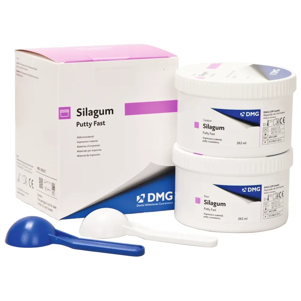 DMG Silagum Putty - Vorteilspackung 4 x 262 ml Basispaste, 4 x 262 ml Katalysatorpaste, Fast
