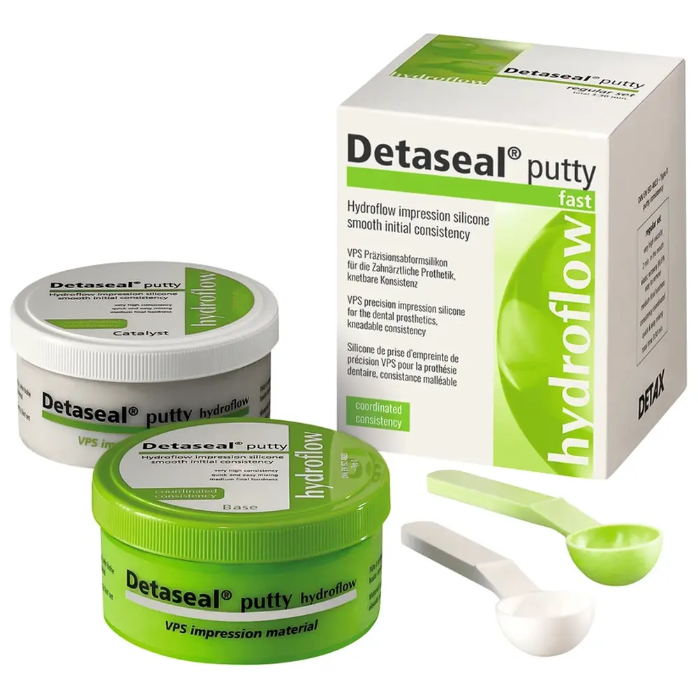 DETAX Detaseal® hydroflow putty - Packung 250 ml Base, 250 ml Katalysator, Zubehör