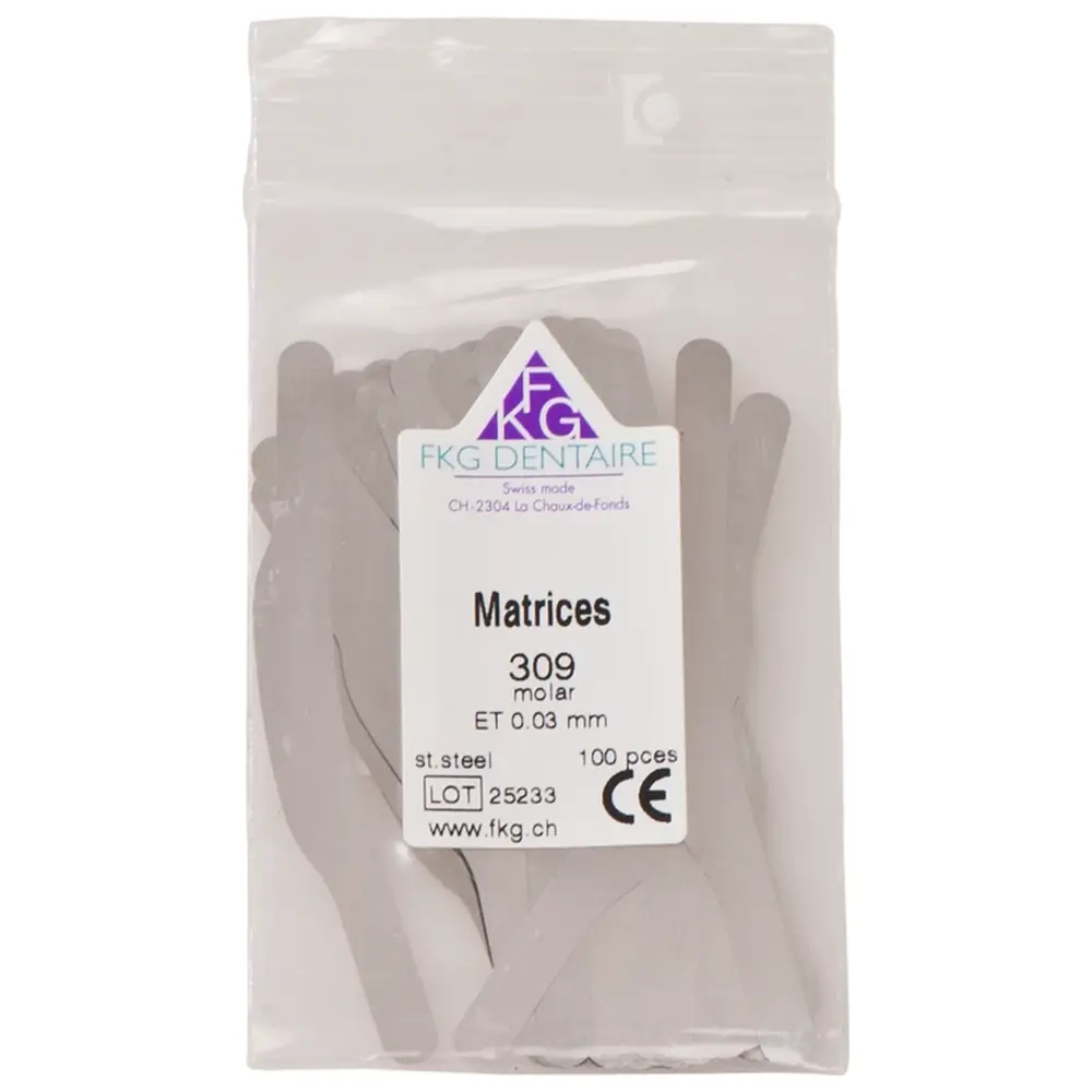 American Dental FKG Matrizen - Packung 100 Stück 309, ET 0,03 mm, Molar