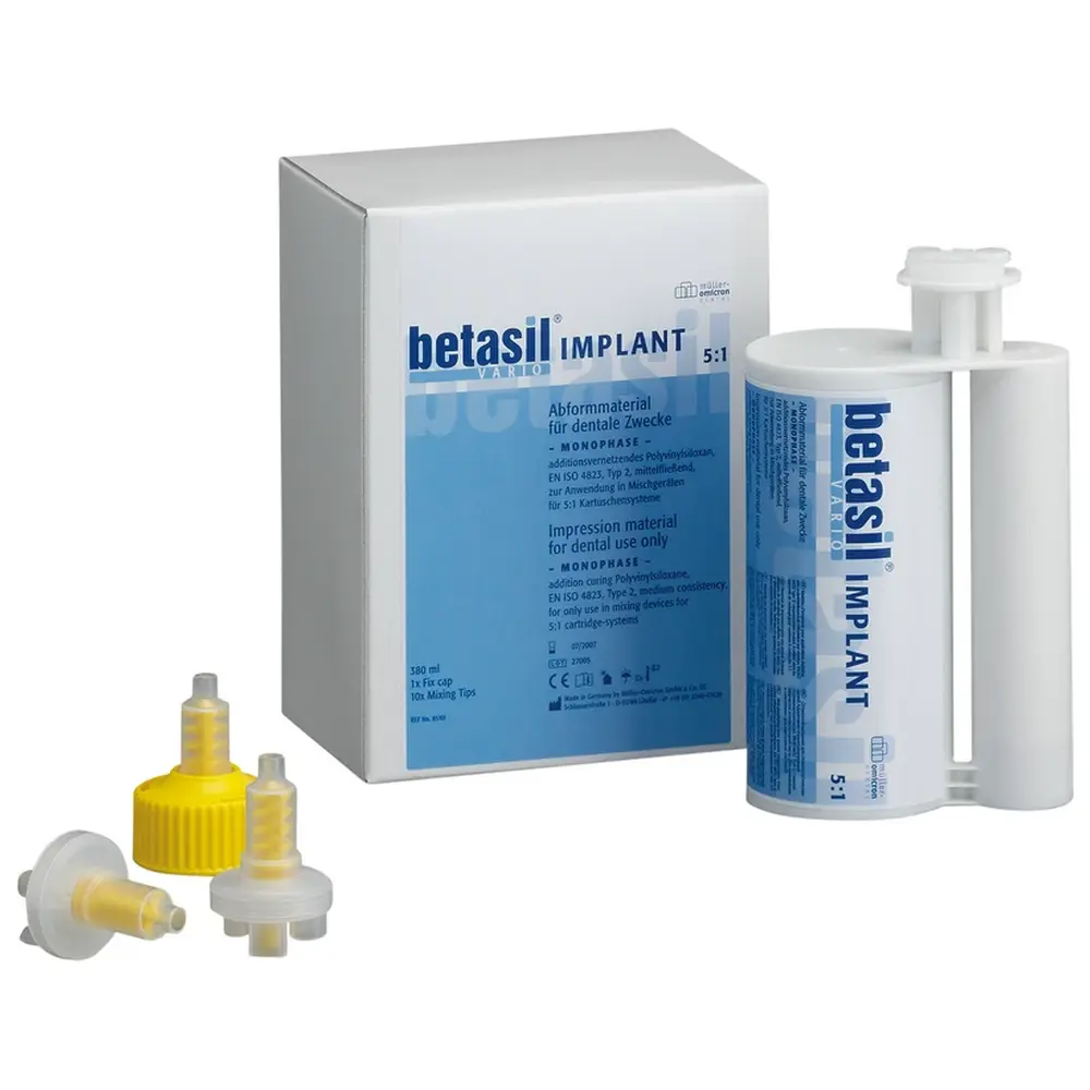 Müller-Omicron betasil® VARIO IMPLANT - Großpackung 2 x 380 ml Kartusche, 1 Fix Cap