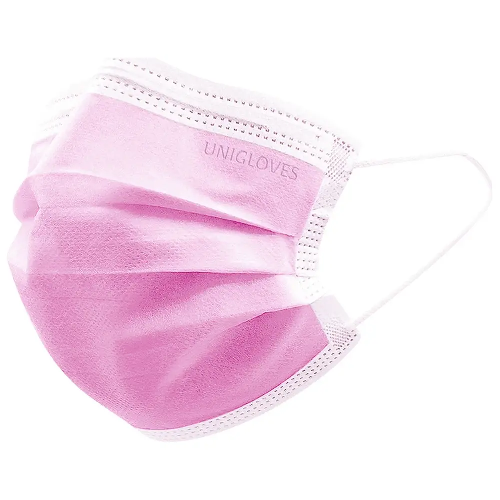 Unigloves PROFIL PLUS OP-Mundschutz - Spenderbox 50 Stück pink