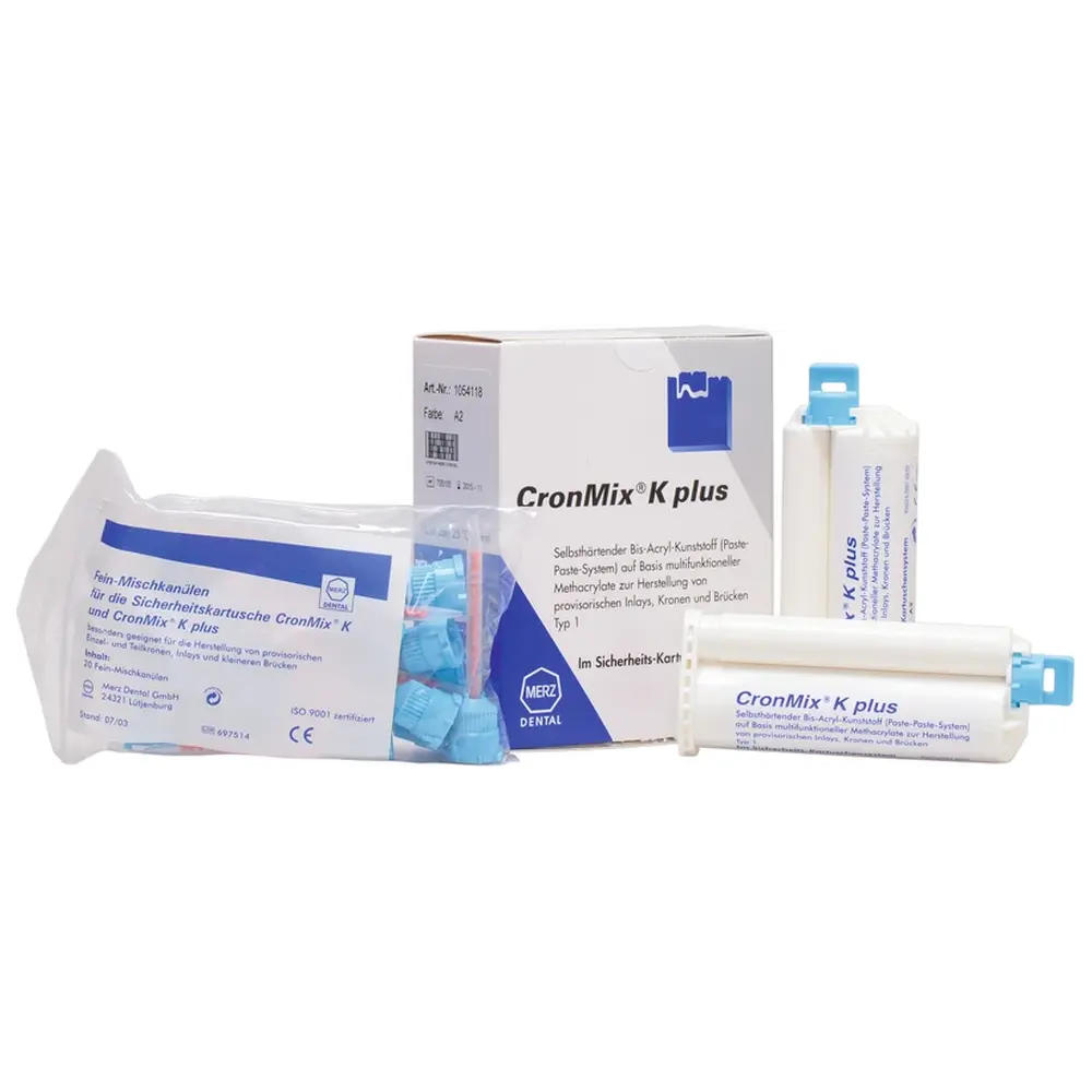 Merz Dental CronMix® K plus - Packung 2 x 50 ml Doppelkartusche A2 4:1, 20 Feinmischkanülen