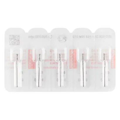 Edenta Endobur 802L - Packung 5 Stück Standard, FG, Figur 494 Rund mit Ansatz lang, 10 mm, ISO 013