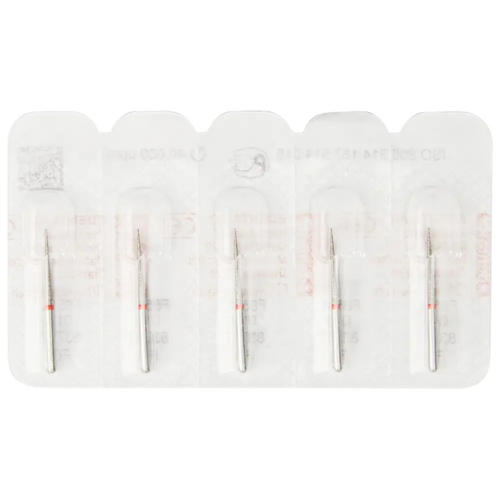 Edenta Diamanten 859L - Packung 5 Stück rot fein, FG, Figur 167 Konus lange Spitze, 11,5 mm, ISO 016
