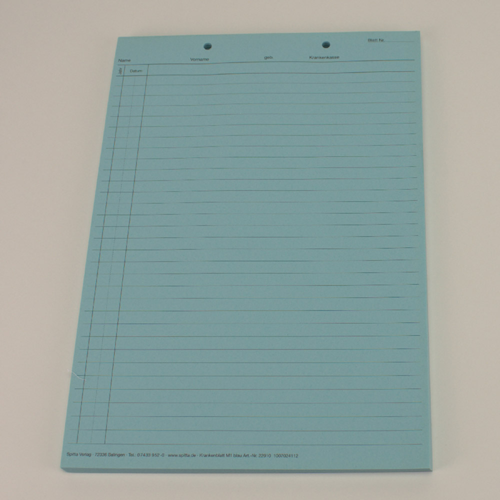 Spitta Krankenblatt M1 blau kopfgel. 100St