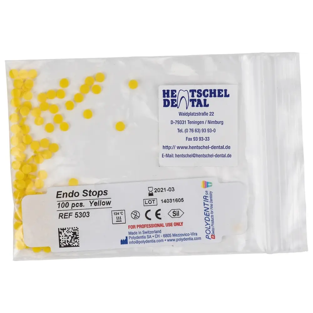 Hentschel-Dental Endo Stops - Packung 100 Stück gelb