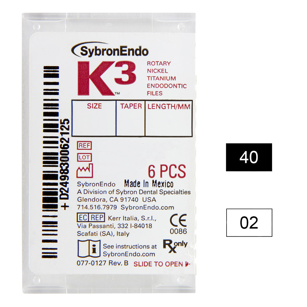 K3 NiTi-Files .02 Gr.40 25mm 6St