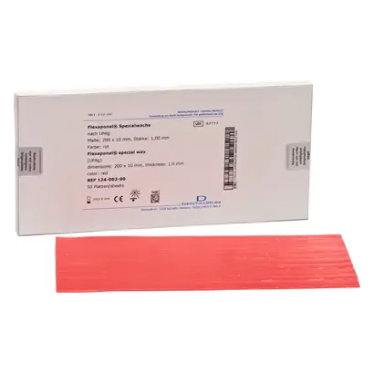 Dentaurum GmbH & Co. KG Flexaponalwachs rot 200x10mm S1,0mm Pa 50