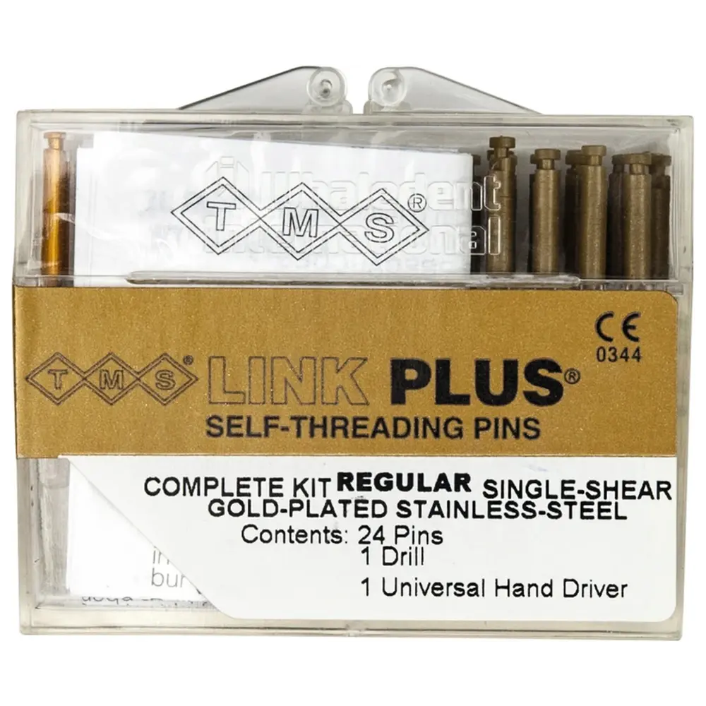 COLTENE TMS® LINK - Packung 24 Einzelstifte, 1 Bohrer K-96, 1 Handschraubschlüssel, Regular gold EL741-24