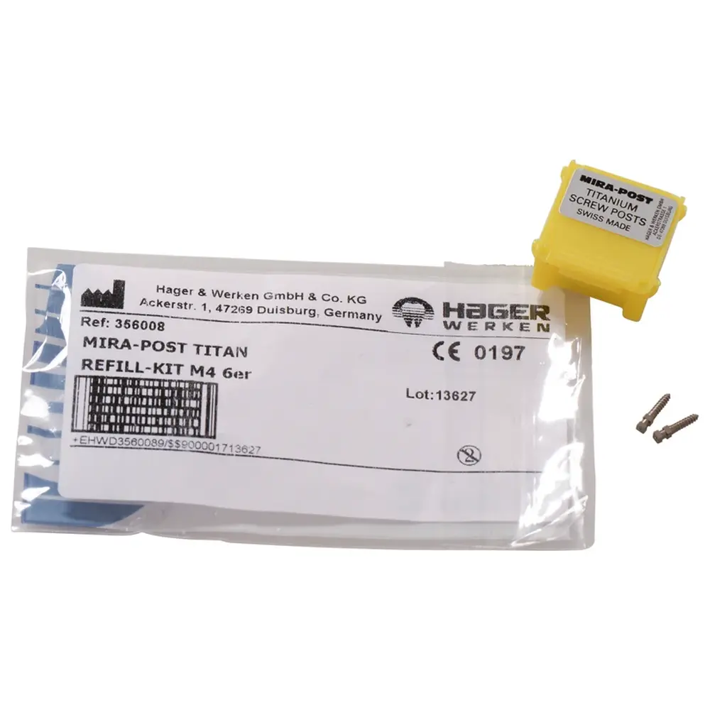 Hager & Werken Mira-Post - Nachfüllpackung 6 Stifte Titan Gr. 4, M
