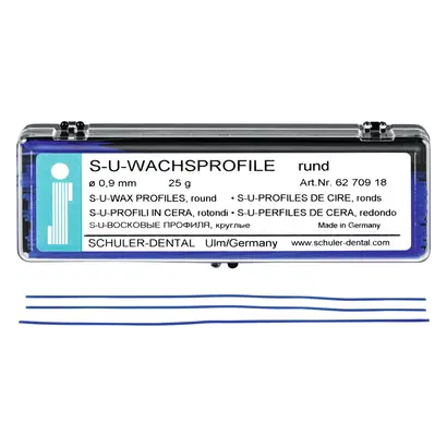 SCHULER-DENTAL S-U-Wachsprofile - Packung 25 g Wachsprofile rund, 0,9 mm