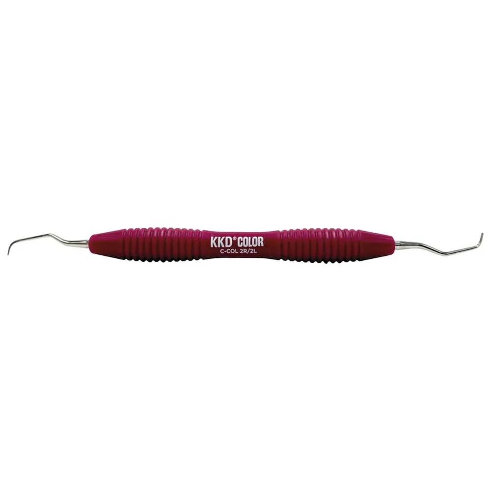 Kentzler-Kaschner KKD® COLOR Universal Kürette - Stück Figur 2R/2L, für Seitenz., lila, mit ergonomischem Silicongriff