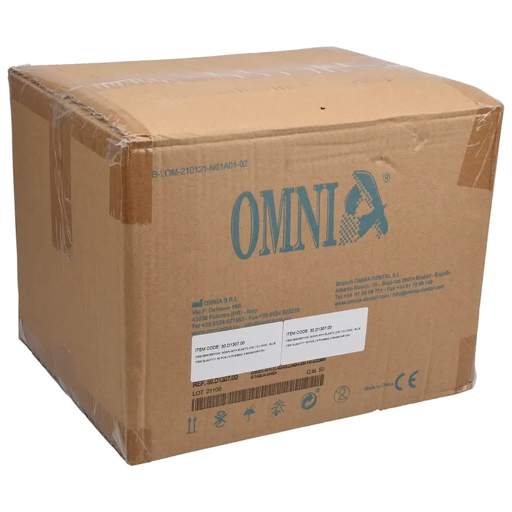Omnia OP-Mäntel - Packung 50 Stück mit elastischem Gummizug, blau, unsteril