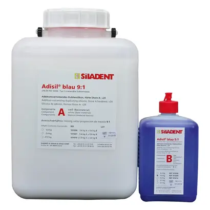 SILADENT Adisil® blau - Karton 5,4 kg Kanister A, 0,6 kg Flasche B