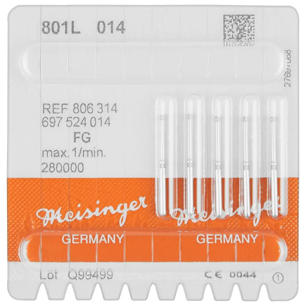 Hager & Meisinger Diamanten 801L - Packung 5 Stück blau mittel, FG, Figur 697 Rund lang, ISO 014