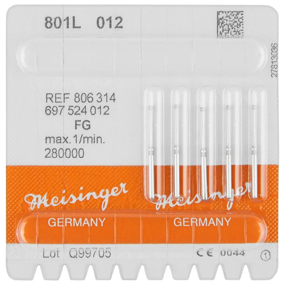 Hager & Meisinger Diamanten 801L - Packung 5 Stück blau mittel, FG, Figur 697 Rund lang, ISO 012