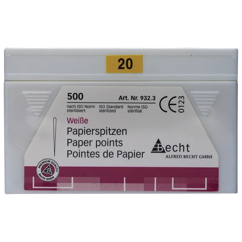 Becht Papierspitzen weiß - Packung 500 Stück ISO 020