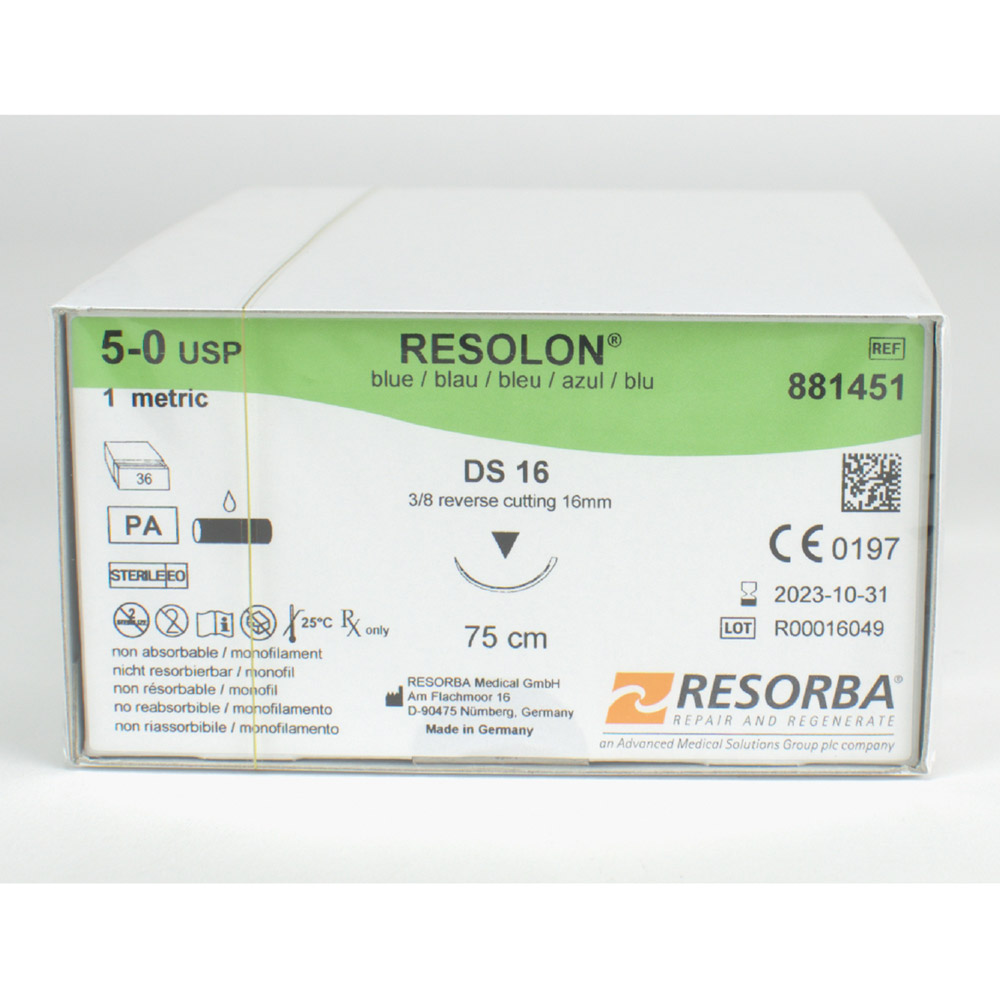 Resolon Monofil blau 5/0 DS16 3Dtz