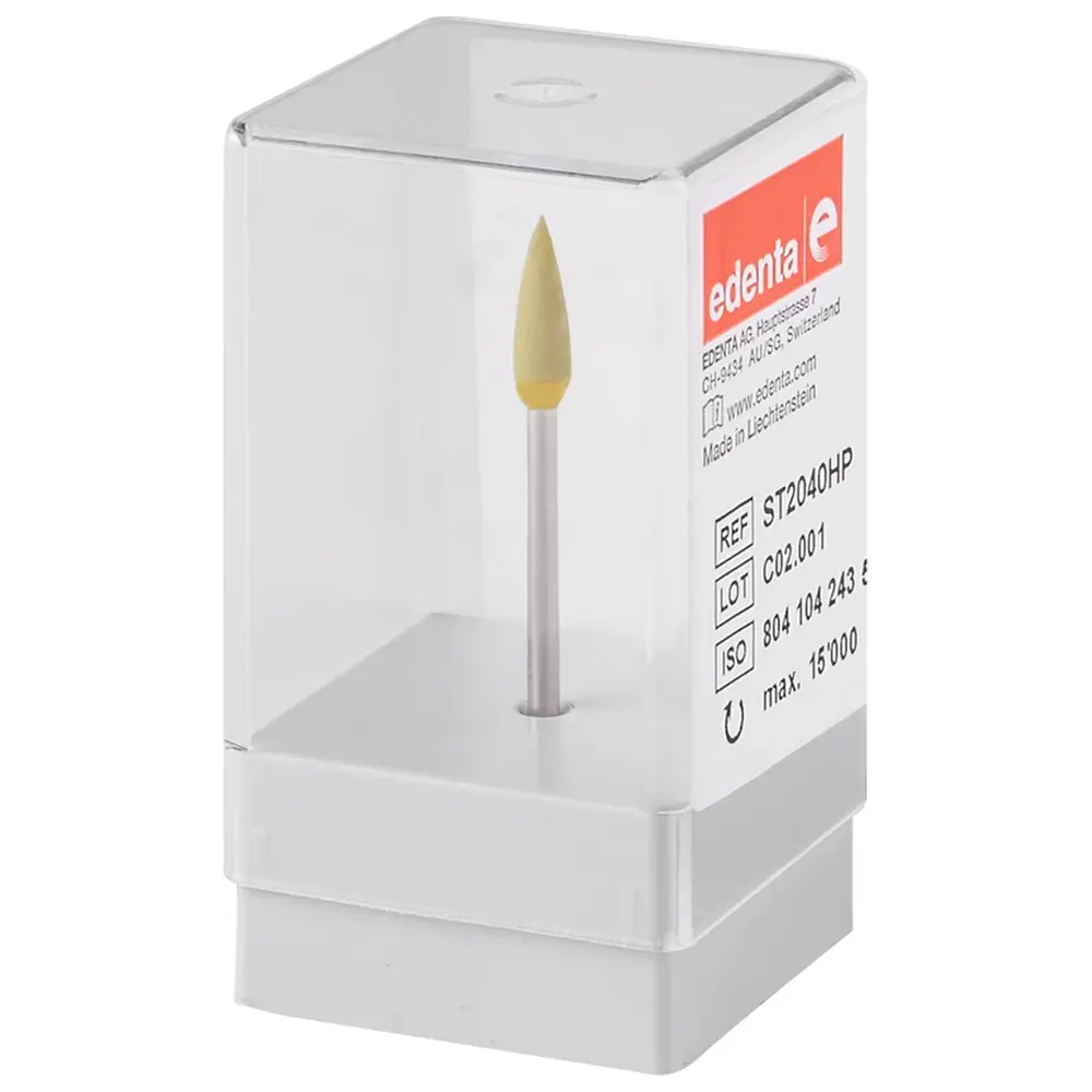 Edenta StarTec - Stück gelb superfein, HP, Figur 243 Spitze, 14 mm, ISO 040