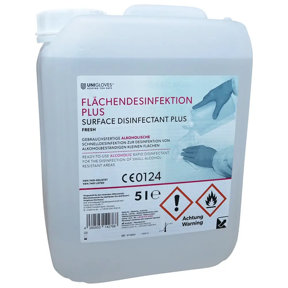 UNIGLOVES Flächendesinfektion PLUS - Kanister 5 Liter fresh