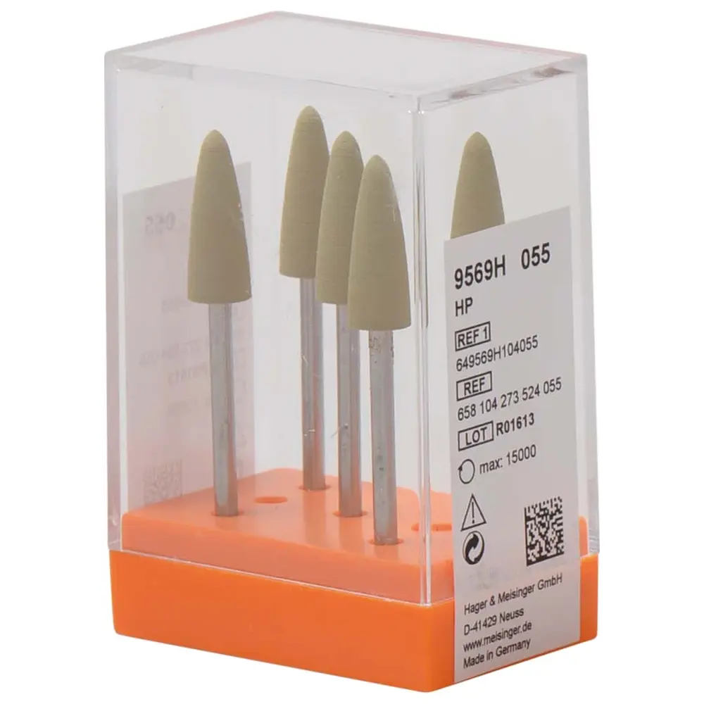Hager & Meisinger Kunststoffpolierer 9569 - Packung 5 Stück gelb, HP, Figur 273, 17 mm, ISO 055