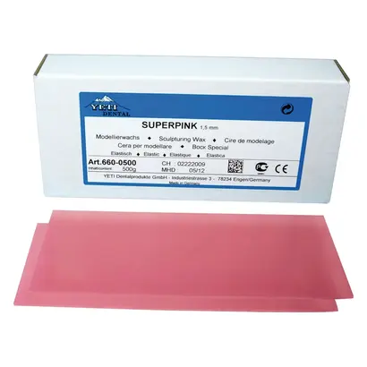 Yeti Dentalprodukte GmbH Modellierwachs superpink 1,5mm Pa 500g