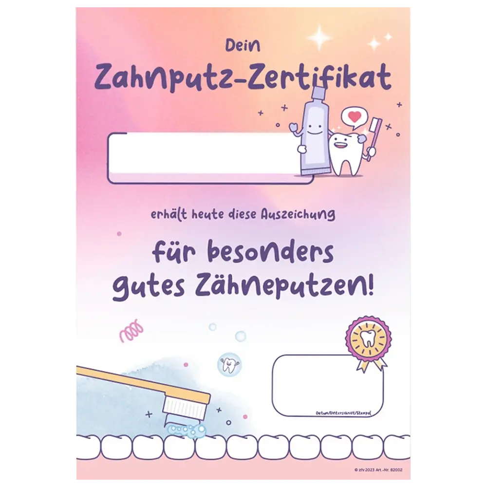Dr. Hinz Zahnputz-Zertifikat - Packung 20 Stück