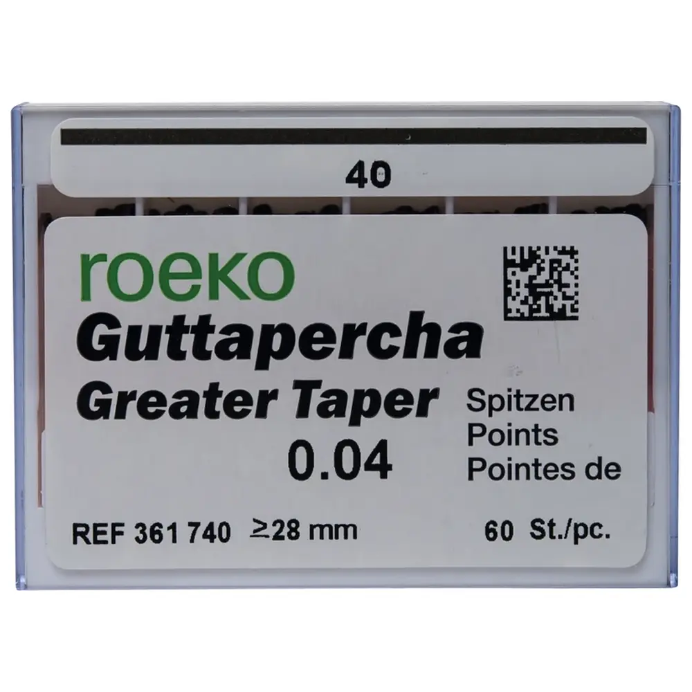 COLTENE Guttapercha Greater Taper - Packung 60 Stück Taper.04 ISO 040