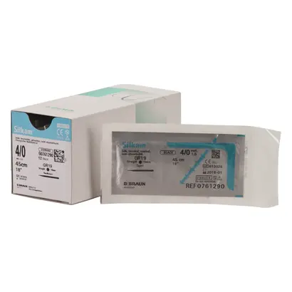 B. Braun Surgical S.A. SILKAM schwarz GR19 4/0 45cm 1,5 Pa 12
