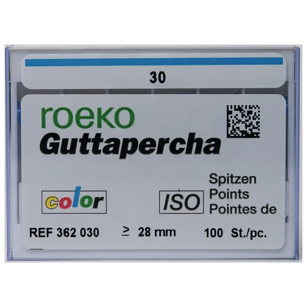 COLTENE Guttapercha ISO color - Packung 100 Stück ISO 030
