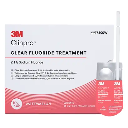3M Espe Dental Products Clinpro Clear Fluoride Treatment Watermelon Flavor 0,5ml Pa 50