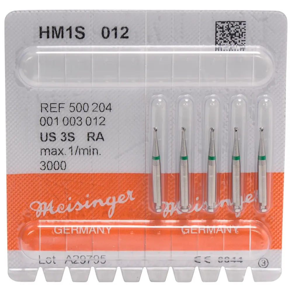 Hager & Meisinger HM-Bohrer 1S - Packung 5 Stück schnittfr. Verz., grün, RA, Figur 001, ISO 012