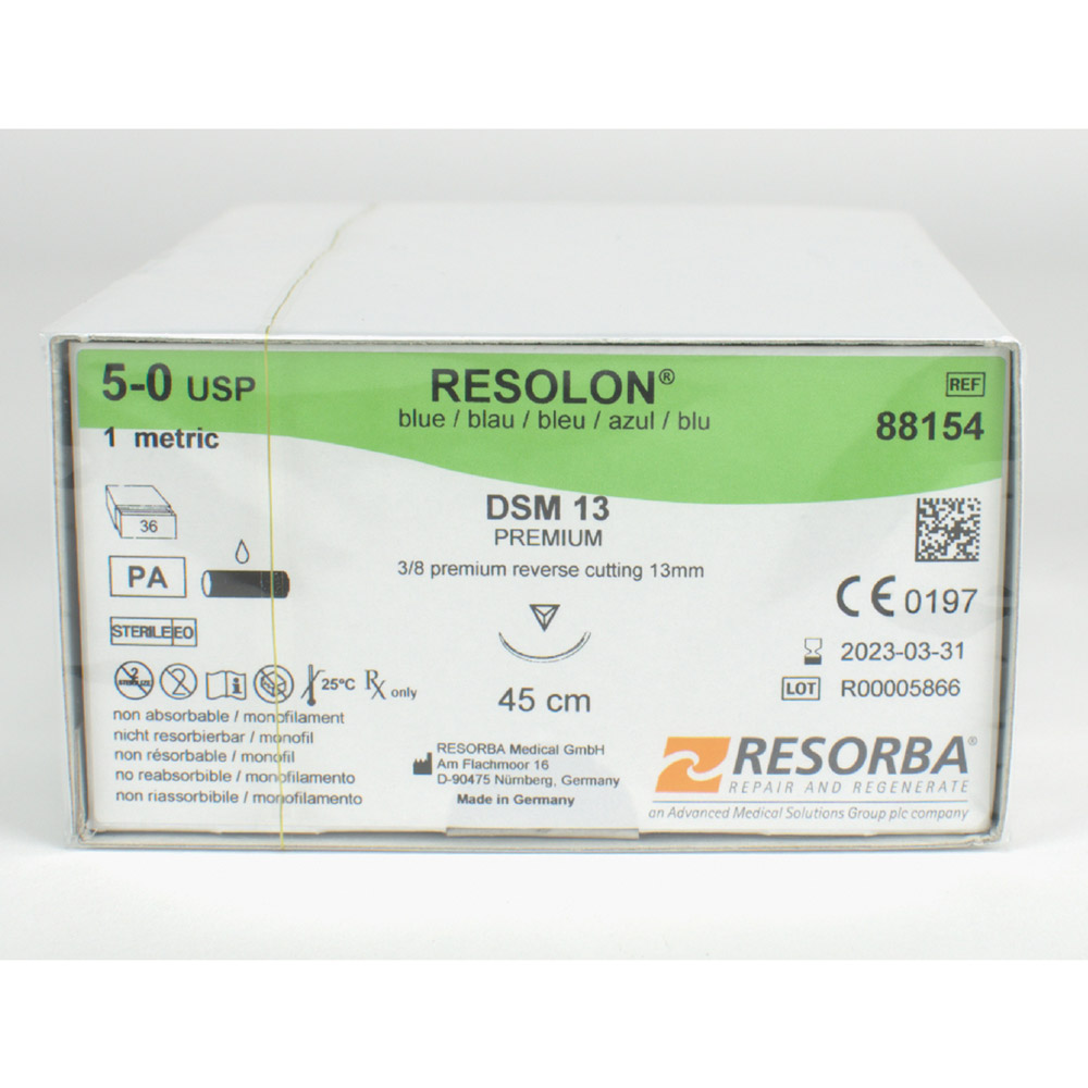 Resolon Monofil blau 5/0 DSM13 3Dtz