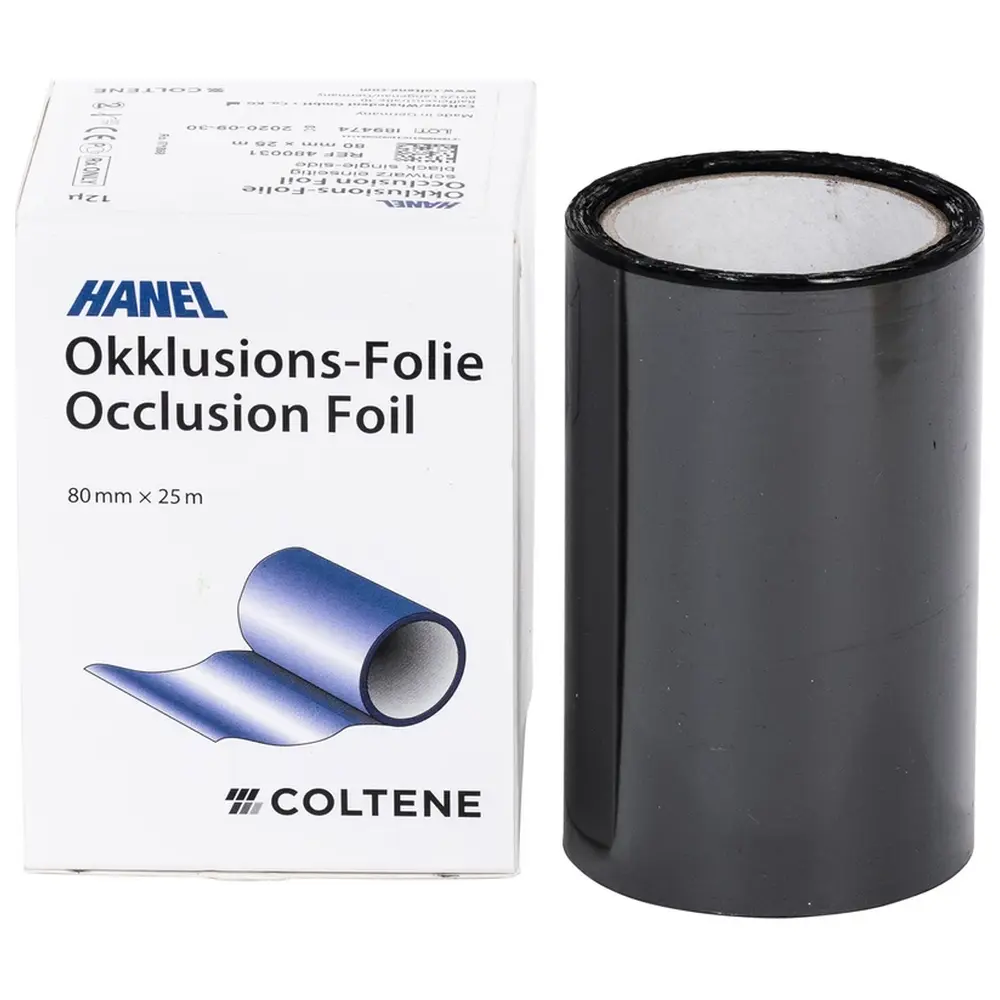 COLTENE HANEL Occlusions-Folie, einseitig 12 µm - Spenderbox 25 m schwarz, 80 mm breit