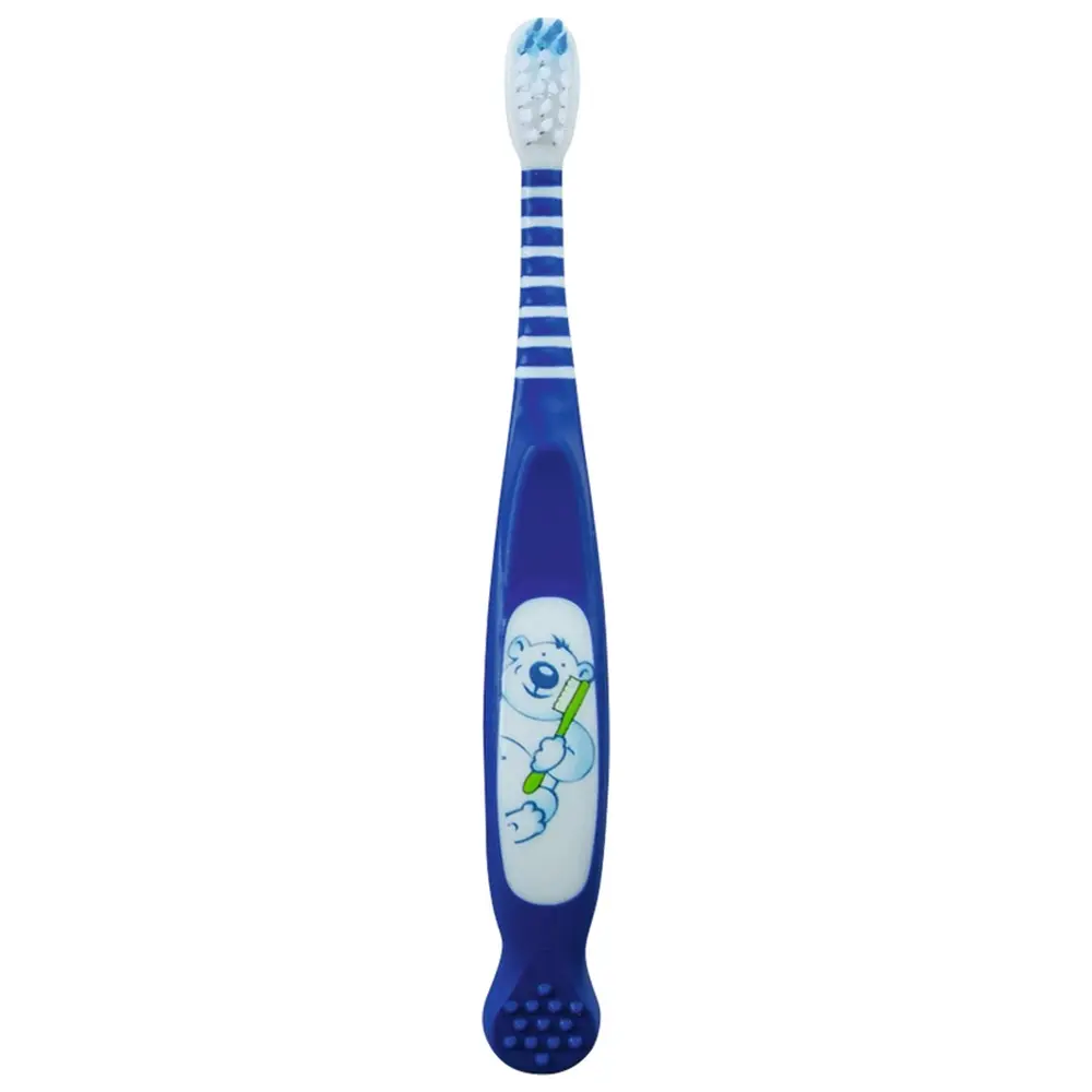 THIENEL Dental Kinderzahnbürsten Baby - Packung 10 Stück Bär, blau