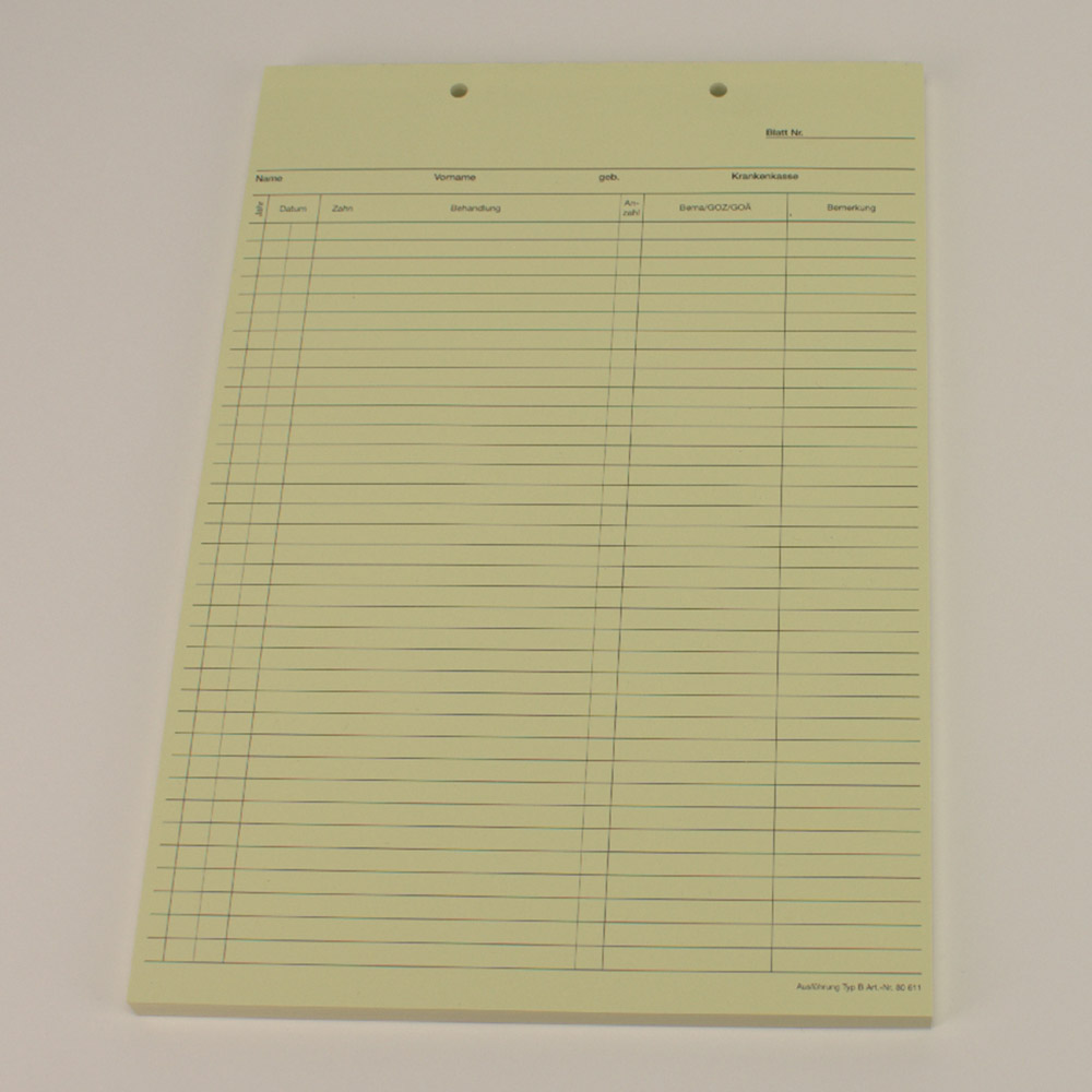 GX59049_Krankenblatt_B_gelb_kopfgel_100St Krankenblatt B gelb kopfgel. 100St