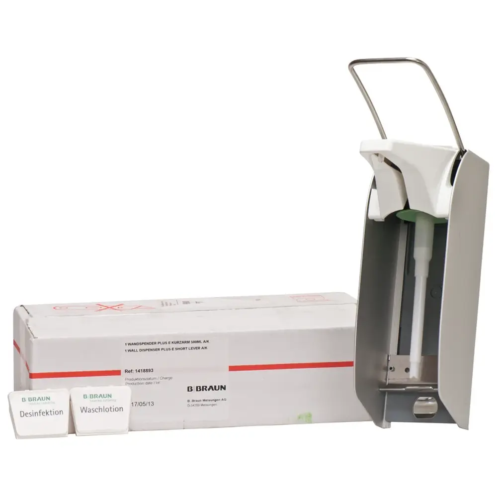 B. Braun Wandspender plus - Stück Spender E für 500 ml Flasche, Armhebel kurz