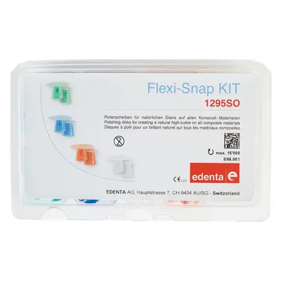 Edenta Flexi-Snap - Kit 80 Stück (20 x grün, 20 x blau, 20 x rot, 20 x weiß), 2 Mandrelle
