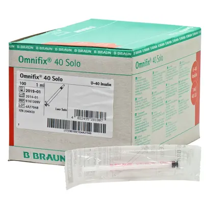 B. Braun Deutschland GmbH & Co. KG Omnifix 40 Solo 1ml o.Kanüle Spritze Pa 100