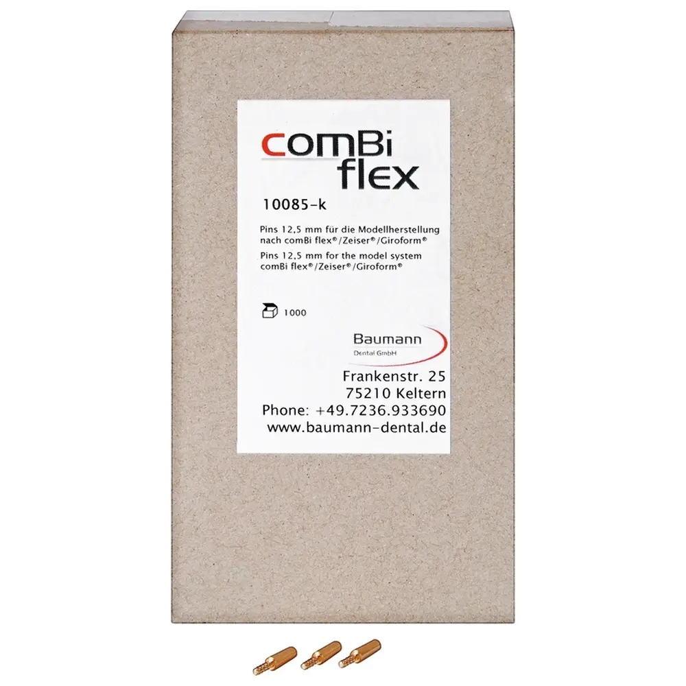 Baumann Dental Combiflex® Pins - Packung 1.000 Stück Kompakt 12,5 mm für Combiflex, Zeiser 4, Giroform 1