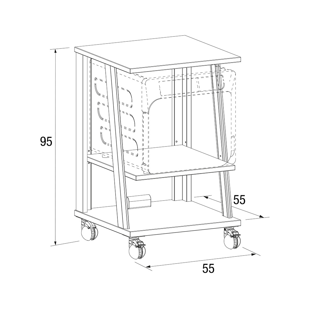 ZILFOR PZRC Rollwagen Gerätecart, 60Kg Traglast