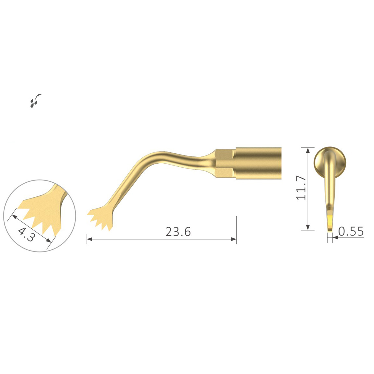Xpedent Ultraschallspitze US1 Chirurgie (passend für den Einsatz mit MECTRON® Geräten)